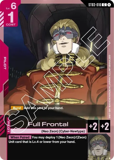 Full Frontal ST03-010 ST03 Gundam card from Starter Deck 03: Zeon's Rush