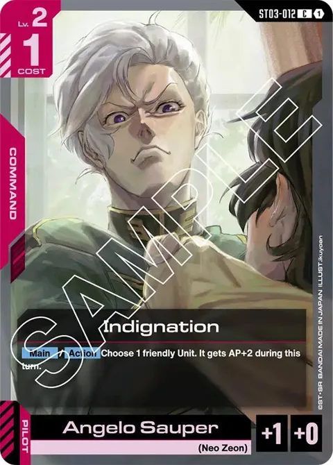 Indignation ST03-012 Gundam card from Starter Deck 03: Zeon's Rush