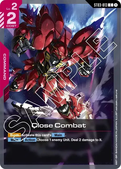Close Combat ST03-013 ST03 Gundam card from Starter Deck 03: Zeon's Rush