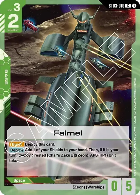 Falmel ST03-016 ST03 Gundam card from Starter Deck 03: Zeon's Rush