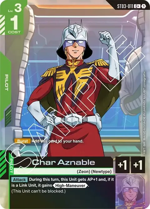 Char Aznable C+ ST03-011 ST03 Gundam card from Starter Deck 03: Zeon's Rush