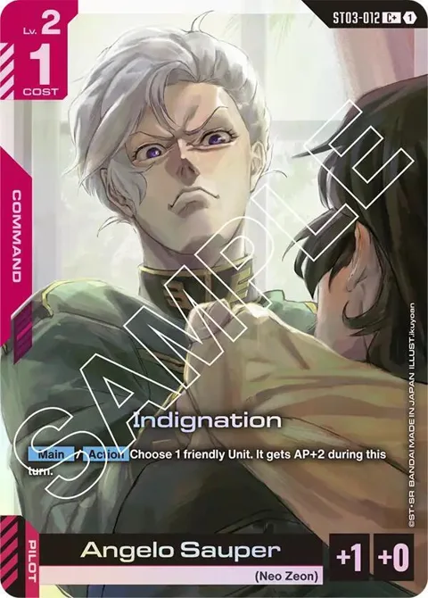 Indignation C+ ST03-012 Gundam card from Starter Deck 03: Zeon's Rush