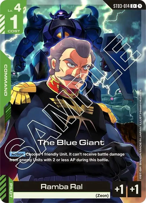 The Blue Giant C+ ST03-014 Gundam card from Starter Deck 03: Zeon's Rush