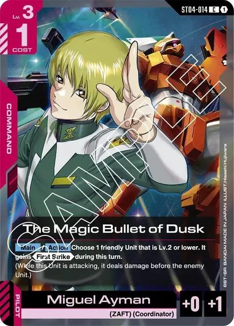 The Magic Bullet of Dusk ST04-014 Gundam card from Starter Deck 04: SEED Strike