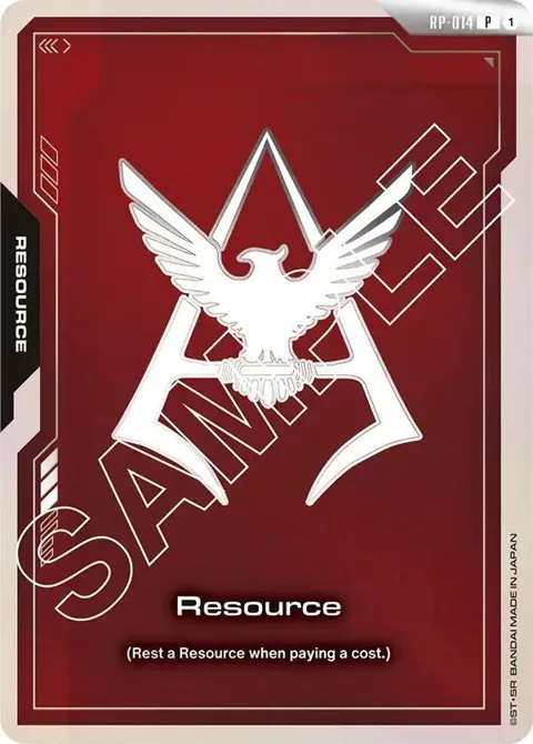 Resource Char Aznable Emblem RP-014 Gundam card from Promotional Resource Tokens