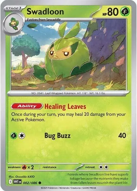 Swadloon #002/086 Pokémon card from White Flare