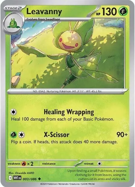 Leavanny #003/086 Reverse Holofoil Pokémon card from White Flare