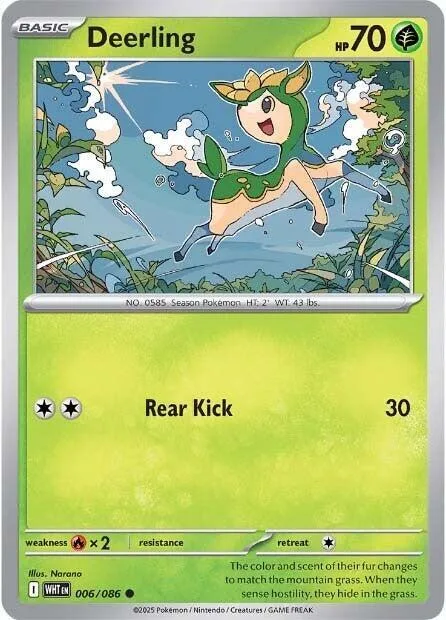 Deerling #006/086 Pokémon card from White Flare
