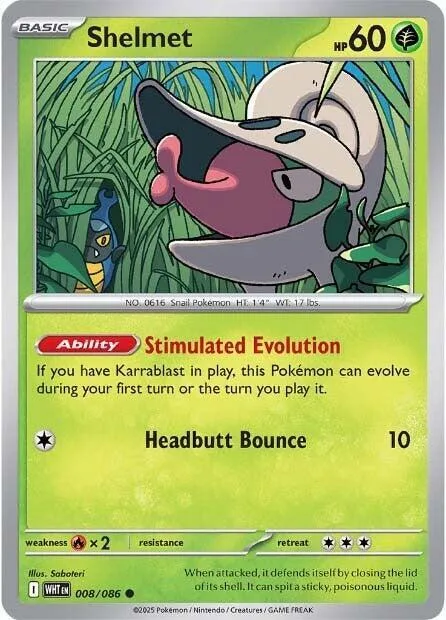 Shelmet #008/086 Pokémon card from White Flare