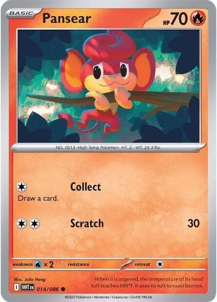 Pansear #014/086 Reverse Holofoil Pokémon card from White Flare