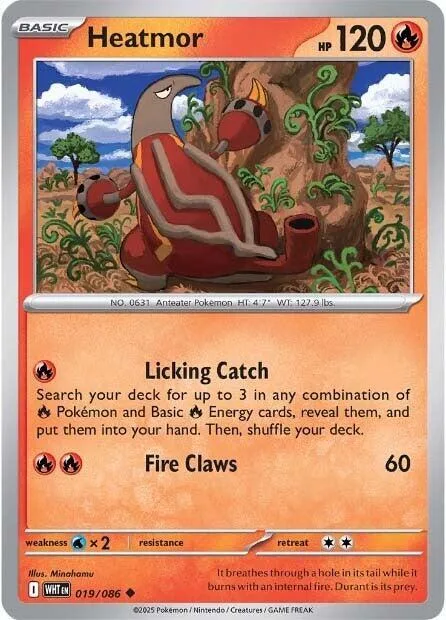 Heatmor #019/086 Reverse Holofoil Pokémon card from White Flare