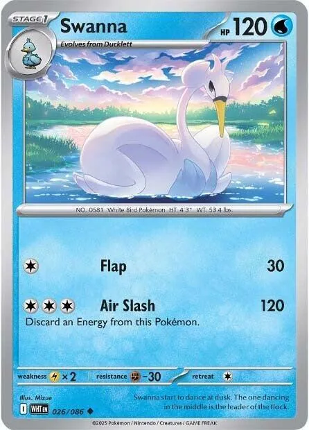 Swanna #026/086 Pokémon card from White Flare