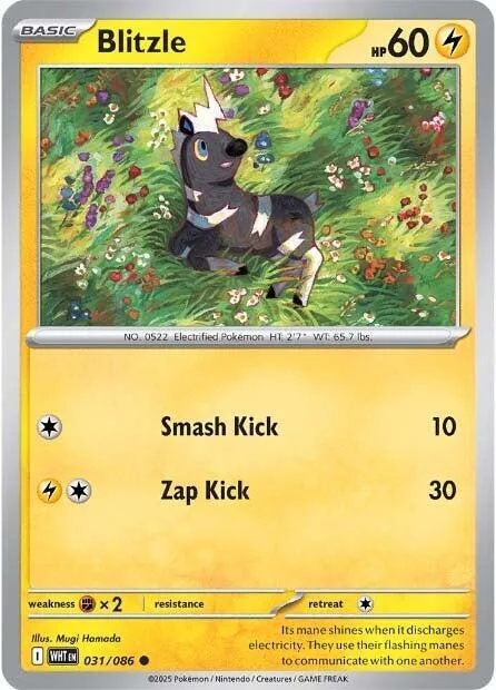 Blitzle #031/086 Reverse Holofoil Pokémon card from White Flare