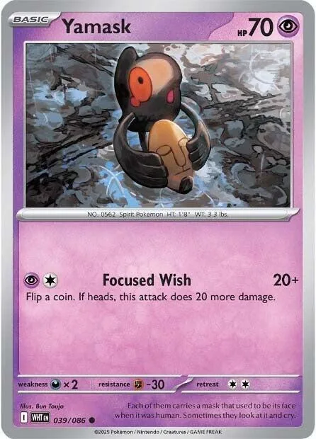 Yamask #039/086 Pokémon card from White Flare