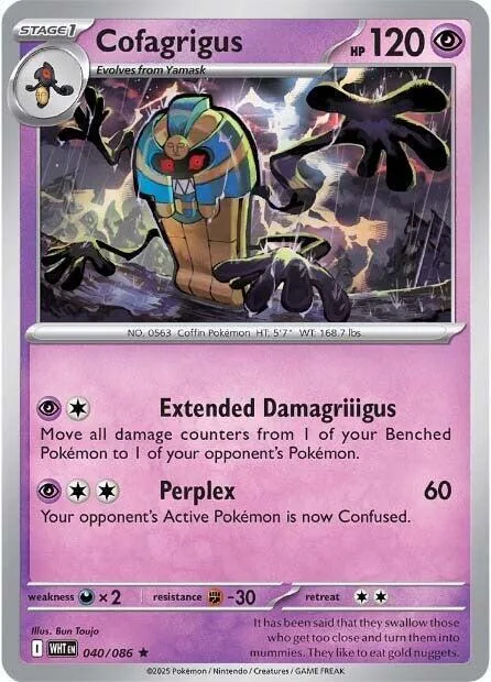 Cofagrigus #040/086 Reverse Holofoil Pokémon card from White Flare