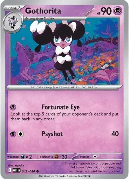 Gothorita #042/086 Reverse Holofoil Pokémon card from White Flare