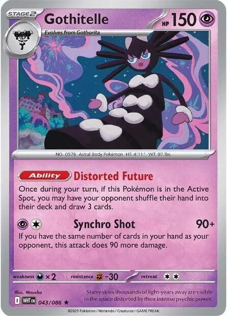Gothitelle #043/086 Reverse Holofoil Pokémon card from White Flare
