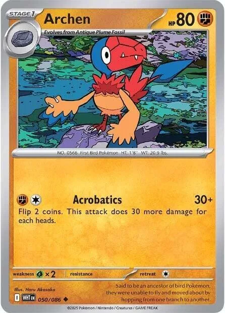 Archen #050/086 Pokémon card from White Flare
