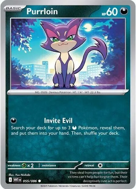 Purrloin #055/086 Pokémon card from White Flare