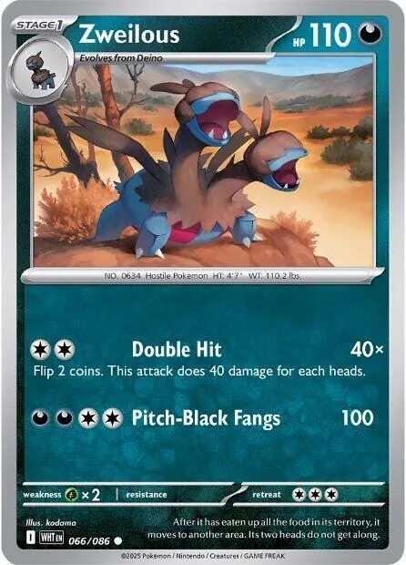 Zweilous #066/086 Pokémon card from White Flare