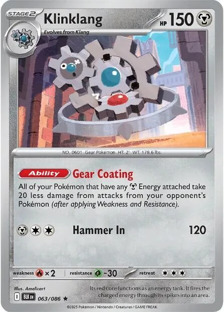 Klinklang #063/086 Holofoil Pokémon card from Black Bolt