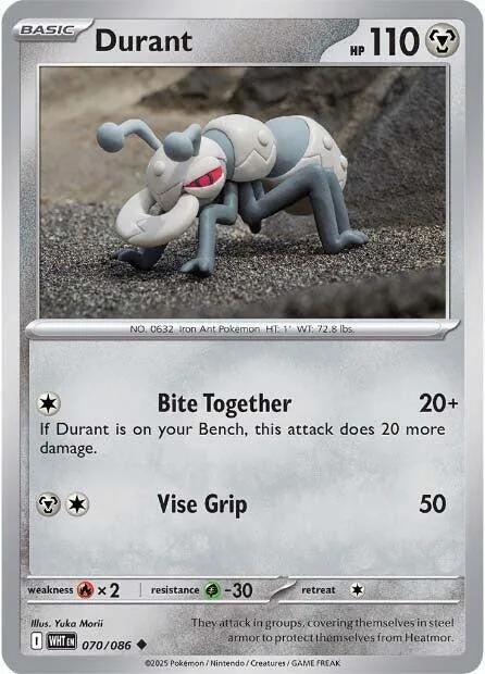 Durant #070/086 Reverse Holofoil Pokémon card from White Flare