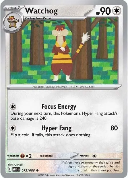 Watchog #073/086 Reverse Holofoil Pokémon card from White Flare