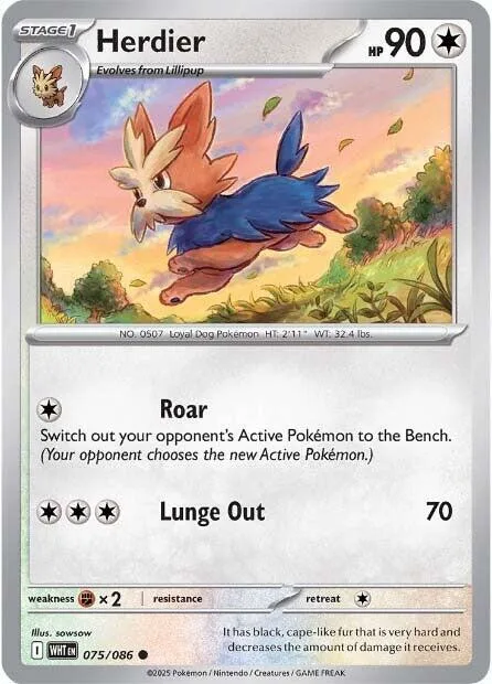 Herdier #075/086 Pokémon card from White Flare