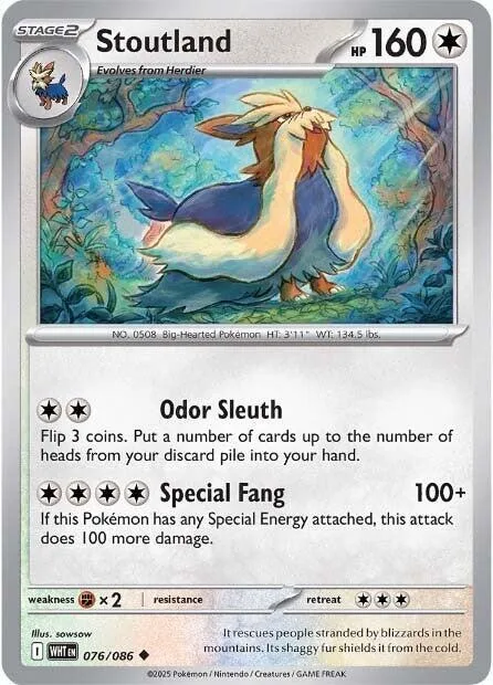 Stoutland #076/086 Pokémon card from White Flare