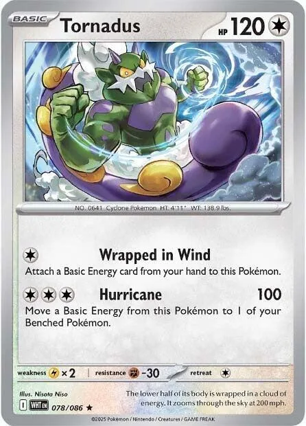 Tornadus #078/086 Reverse Holofoil Pokémon card from White Flare