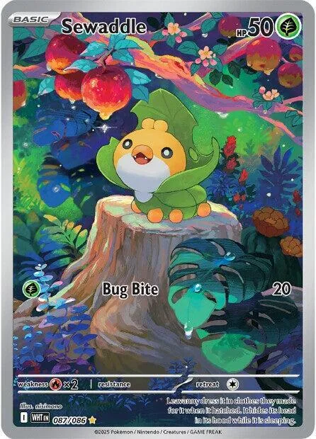Sewaddle #087/086 Holofoil Pokémon card from White Flare