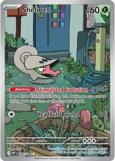 Shelmet #093/086 Holofoil Pokémon card from White Flare