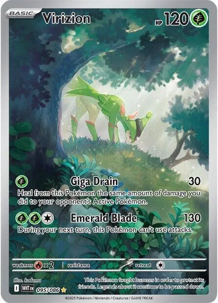 Virizion #095/086 Holofoil Pokémon card from White Flare