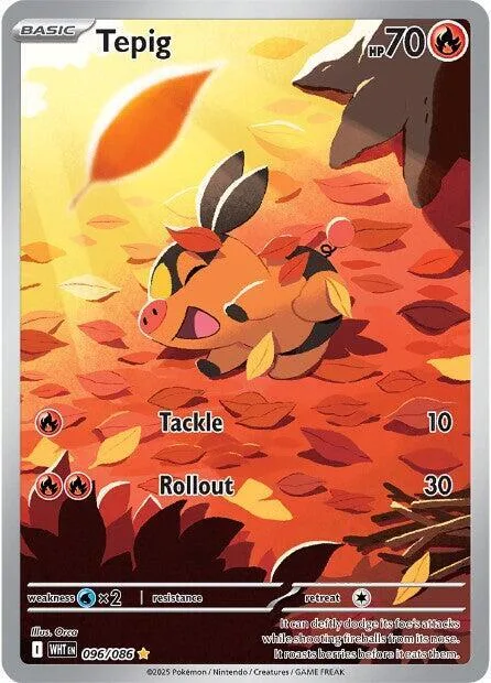 Tepig #096/086 Holofoil Pokémon card from White Flare