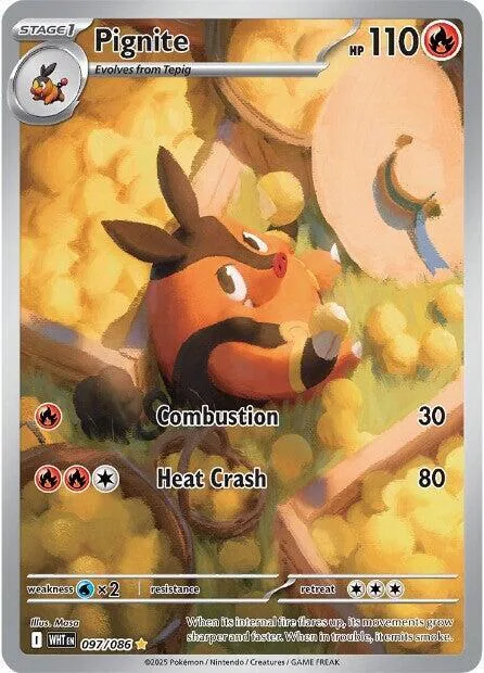 Pignite #097/086 Holofoil Pokémon card from White Flare