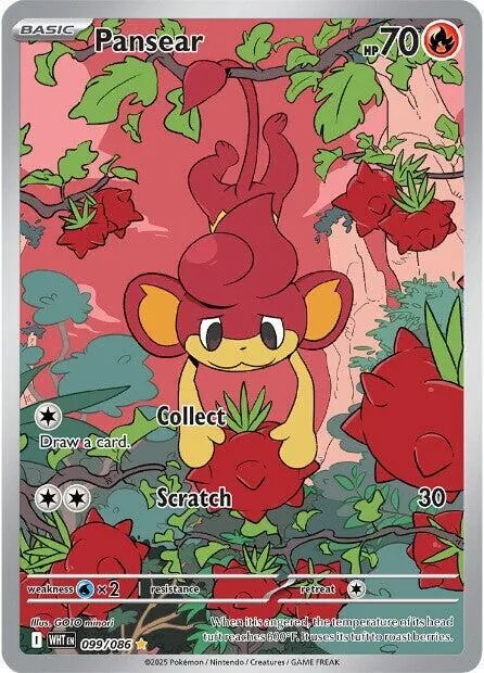 Pansear #099/086 Holofoil Pokémon card from White Flare