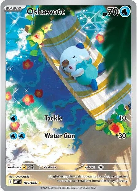Oshawott #105/086 Holofoil Pokémon card from White Flare