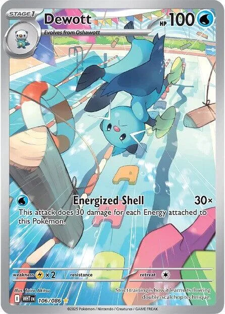 Dewott #106/086 Holofoil Pokémon card from White Flare