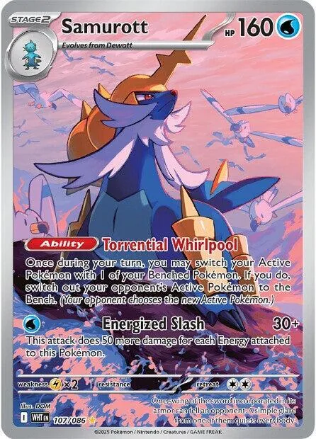Samurott #107/086 Holofoil Pokémon card from White Flare