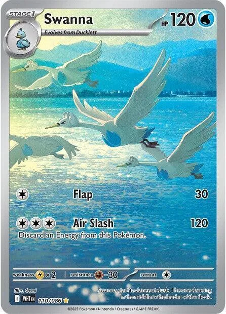 Swanna #110/086 Holofoil Pokémon card from White Flare
