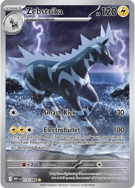 Zebstrika #115/086 Holofoil Pokémon card from White Flare