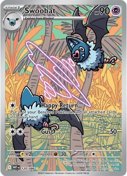 Swoobat #120/086 Holofoil Pokémon card from White Flare