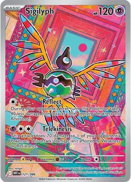 Sigilyph #121/086 Holofoil Pokémon card from White Flare