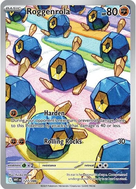 Roggenrola #127/086 Holofoil Pokémon card from White Flare