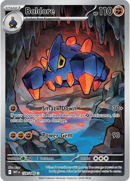 Boldore #128/086 Holofoil Pokémon card from White Flare