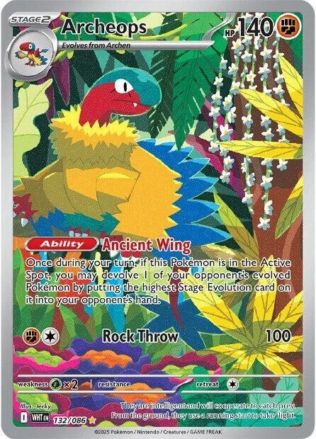 Archeops #132/086 Holofoil Pokémon card from White Flare