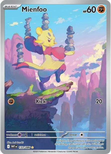 Mienfoo #133/086 Holofoil Pokémon card from White Flare