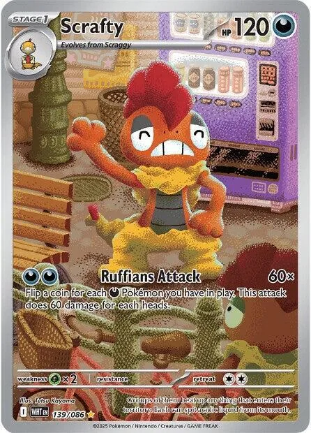 Scrafty #139/086 Holofoil Pokémon card from White Flare