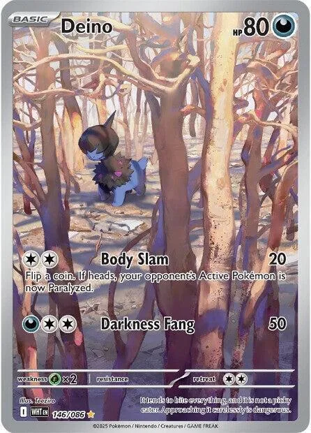 Deino #146/086 Holofoil Pokémon card from White Flare