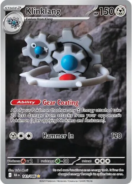 Klinklang #141/086 Holofoil Pokémon card from Black Bolt